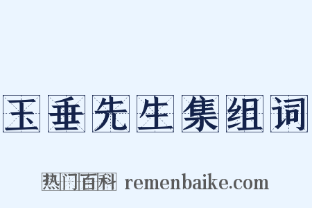 玉垂先生集组词是什么意思的图片